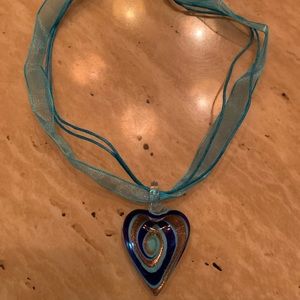 Heart glass shape Necklace 💙